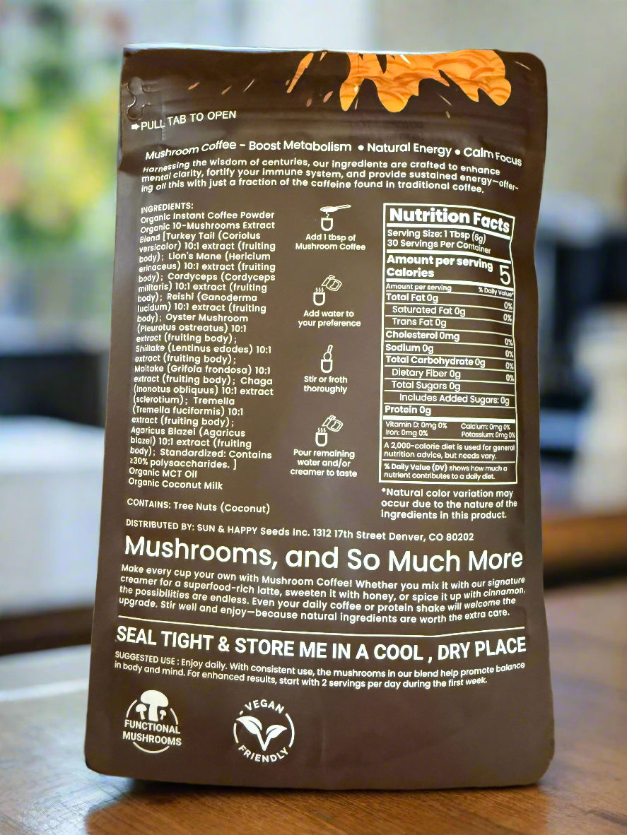 Gold Drip Instant Mushroom Coffee – Rich, Creamy & Gut-Friendly☕🍄