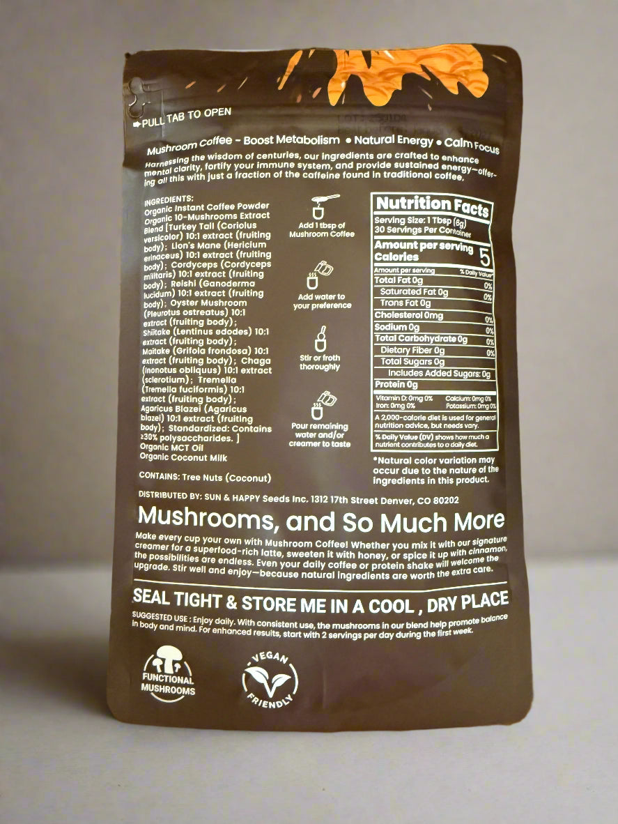 Gold Drip Instant Mushroom Coffee – Rich, Creamy & Gut-Friendly☕🍄